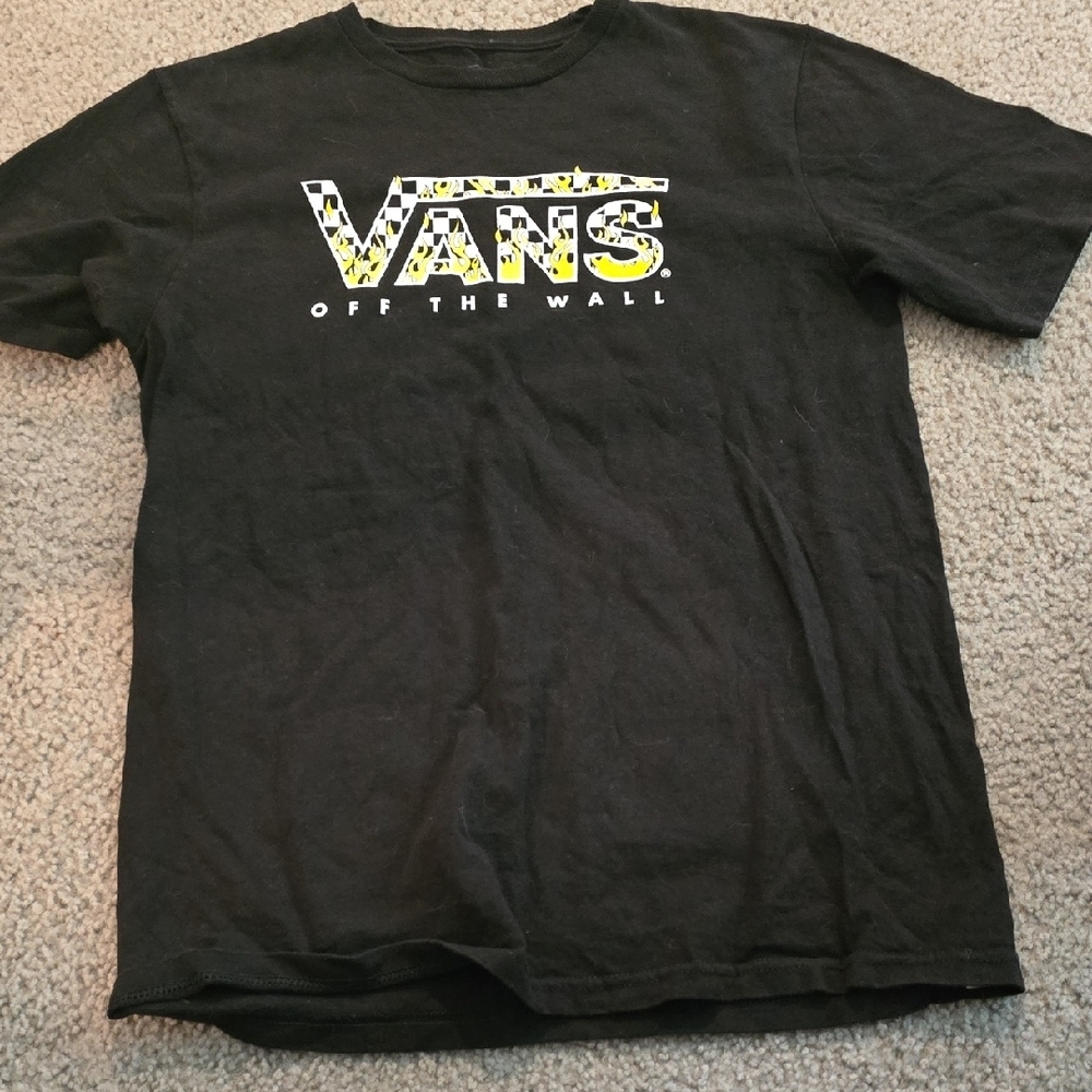 Vans Black Tee with Yellow Graphic